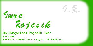 imre rojcsik business card